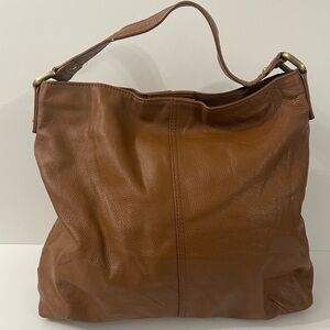 Kooba Brown Pebbled Leather Boho Shoulder Bag Purse Single Strap Handbag